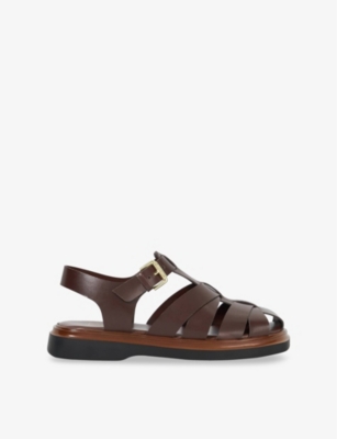 DUNE: Lisherman Caged Leather Sandals