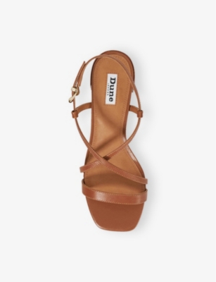 DUNE: Jaskell Low-Block Heel Leather Sandals