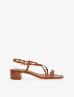 DUNE: Jaskell Low-Block Heel Leather Sandals