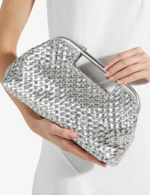 Dune Womens  Expression Faux-leather Handbag In Silver Synthetic