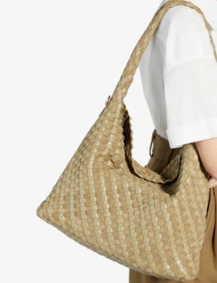 DUNE: Deliberate Large Woven Faux-Leather Shoulder Bag