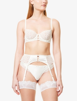 SIMONE PERELE: Symphonie Stretch Lace And Satin Suspenders