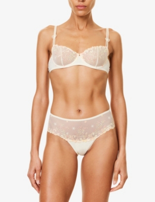 SIMONE PERELE: Delice Shorty embroidered mesh briefs