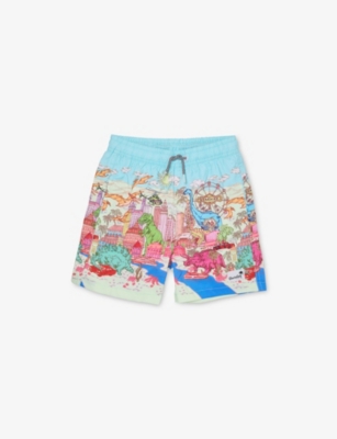 BOARDIES: Dino Takeover Graphic-Pattern Shell Swim Shorts 1 - 12 years