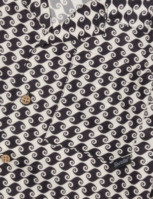 Boardies Seahound Graphic-pattern Woven Shirt 3 - 12 In Black/cream