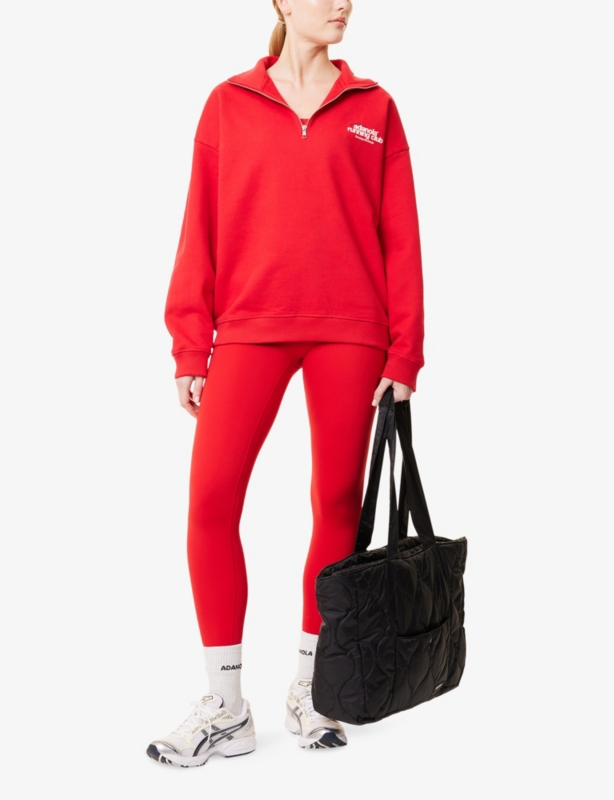 Oversized Brand-Print Cotton-Jersey Sweatshirt