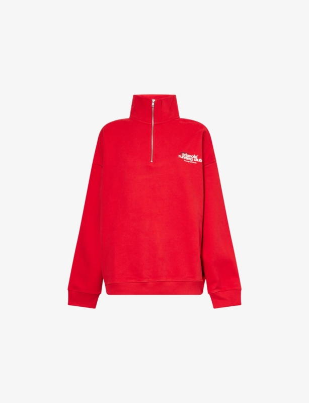 Oversized Brand-Print Cotton-Jersey Sweatshirt
