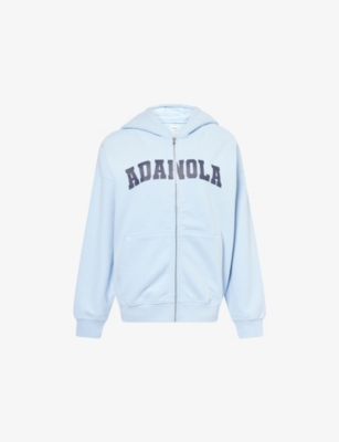 ADANOLA: AS Oversized Full-Zip Cotton-Jersey Hoody