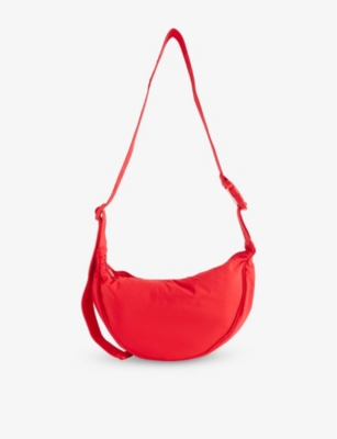 ADANOLA: Branded-Strap Nylon Crossbody Bag