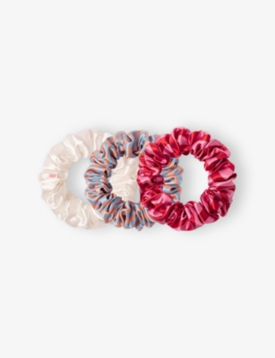 SLIP: Large Assorted Silk Scrunchies Pack of Three