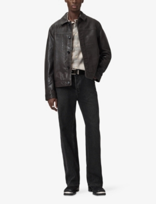 ALLSAINTS: Nates Collared Leather Jacket