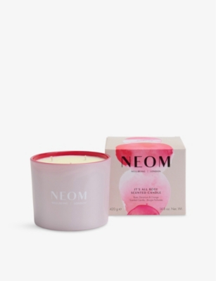 NEOM WELLBEING: It's All Rosy 3-Wick Scented Wax Candle 420g