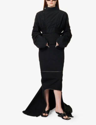 RICK OWENS: Anthem Flight Cropped Woven Jacket