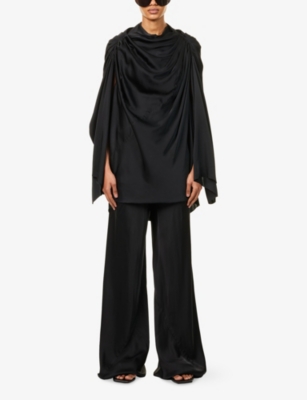 RICK OWENS: Claudette Pleated Woven Blouse