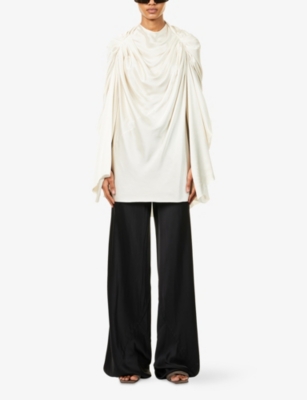 RICK OWENS: Claudette Pleated Woven Blouse