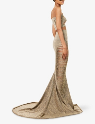 RICK OWENS: Tanja Asymmetric Wool-Blend Maxi Skirt