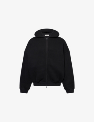 FEAR OF GOD: Embossed-Branding Two-Slip-Pockets Cotton-Blend Hoody
