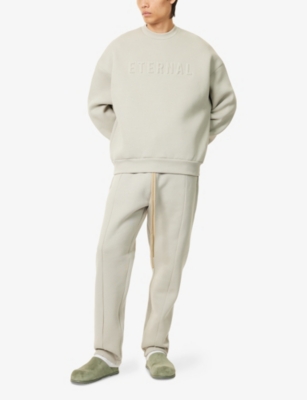 Fear Of God Eternal Oversized Logo-embossed Cotton-blend Jersey Sweatshirt In Dove Grey