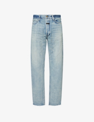 FEAR OF GOD: Raw-Cuffs Five-Pockets Denim Jeans