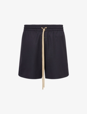 Fear Of God Mens Navy Tailored Brand-patch Relaxed Wool Shorts Xl