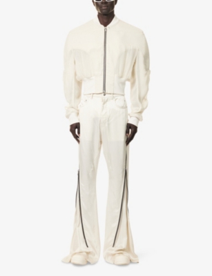 RICK OWENS: Girdered Structured Silk Jacket