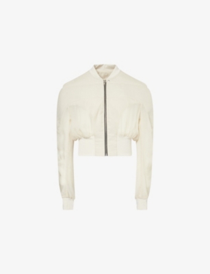 RICK OWENS: Girdered Structured Silk Jacket