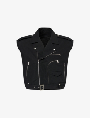 RICK OWENS: Jumbo Bauhaus Stooges Cropped Woven Jacket