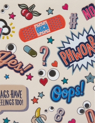 ANYA HINDMARCH: All-Over Stickers Graphic Leather Laptop Case