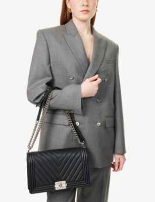 RESELFRIDGES: Pre-Loved Chanel Boy Flap Large Leather Shoulder Bag