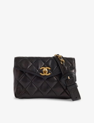 RESELFRIDGES: Pre-Loved Chanel Chevron Leather Waist Bag