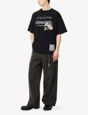 YOHJI YAMAMOTO: Yohji Yamamoto x Neighborhood Printed Cotton-Jersey T-Shirt