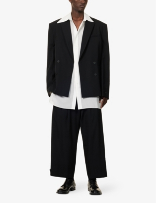 YOHJI YAMAMOTO: Pleated Wide-Leg Wool Trousers