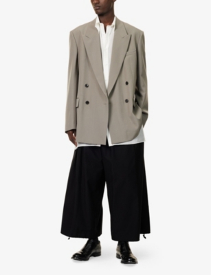 YOHJI YAMAMOTO: Pleated Balloon Wide-Leg Cotton Trousers