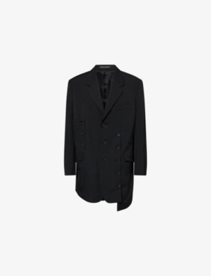 YOHJI YAMAMOTO: Asymmetric Buttoned-Panels Wool Blazer