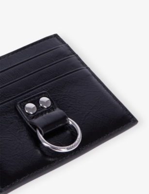 THE KOOPLES WOMENS BLACK AMELIA LEATHER CARD HOLDER 