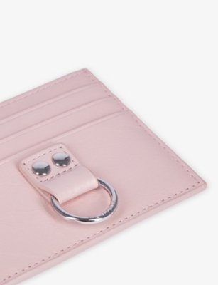 Shop The Kooples Womens Pink Amelia Leather Card Holder