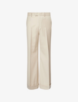 TIGER OF SWEDEN: Dario Wide-Leg Relaxed-Fit Wool Trousers