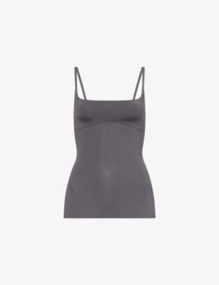 JOHANNA PARV X C4C X PULL AND BEAR X C4C X PULL AND BEAR WOMENS GREY JOHANNA PARVA X C4C X PULL&BEAR CAMISOLE STRETCJ-JERSEY TOP 