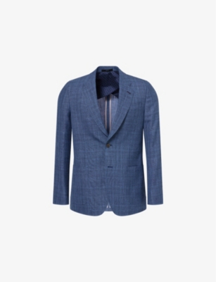 PAUL SMITH: Checked Single-Breasted Wool, Linen And Silk Jacket