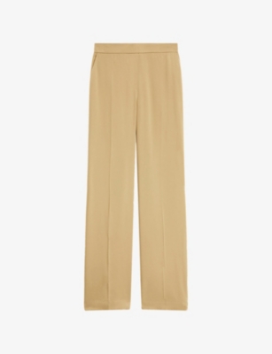 Joseph Tova Silk Satin Trousers In Desert Sand