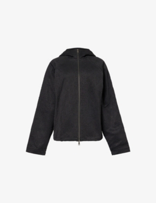 Chet Lo X C4c X Pull And Bear X C4c X Pull And Bear Womens Black Chet Lo X C4c X Pull&bear Hooded Relaxed-fit Stretch-woven Jacket In Black