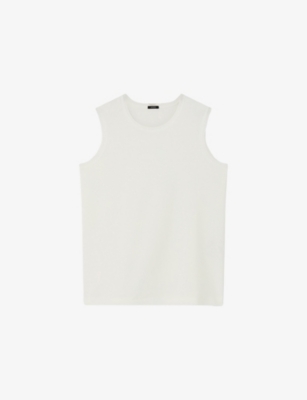 Joseph Womens Ivory Comfort Cotton Round-neck Cotton-jersey Tank Top Xl In Ivory