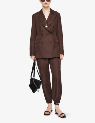JOSEPH: Valery Double-Breasted Silk and Cotton Blazer