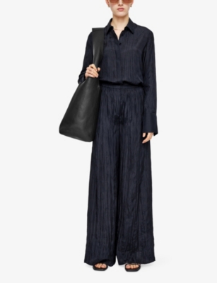JOSEPH: Thoresby Habotai Wide-Leg Silk Trousers
