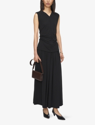 Joseph Womens Black Pajol Crepe Jersey Top Xs