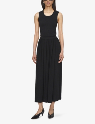 Joseph Womens Vidal Crepe Jersey Maxi Skirt Black In Black