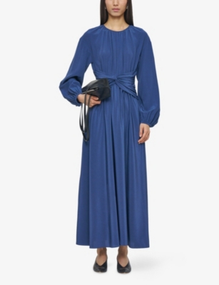 Shop Joseph Womens Harbour Leila Knot Silk Maxi Dress