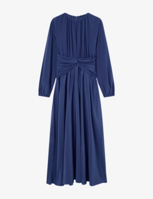 Shop Joseph Womens Harbour Leila Knot Silk Maxi Dress