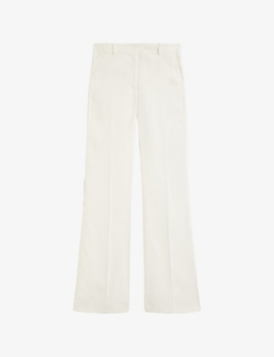JOSEPH: Tafira Flared-Leg Stretch-Linen Trousers
