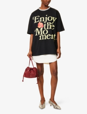 3.1 Phillip Lim Womens  Enjoy The Moment Embellished Cotton-jersey T-shirt In Black